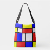 Moderne Red Blue White Abstract Crossbody Tas (Voorkant)