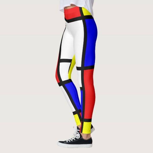 Moderne Red Blue White Abstract Leggings (Links)