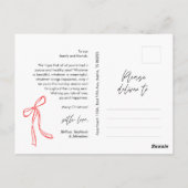 Moderne Red Bow Familie Foto Kerstgroet Briefkaart (Achterkant)