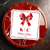 Moderne Red Bow Weeding Servet