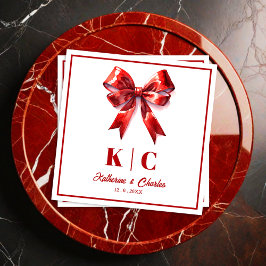 Moderne Red Bow Weeding Servet