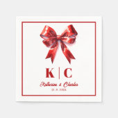 Moderne Red Bow Weeding Servet (Voorkant)