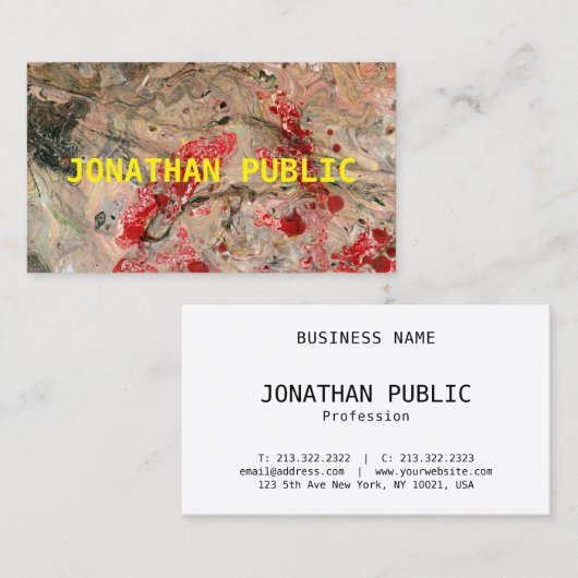 Moderne Red Brown Abstracte Sjabloon Professional Visitekaartje (Voorkant / Achterkant)