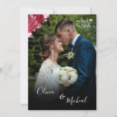 Moderne Red Burgundy save the date 4 foto collage Kaart (Achterkant)