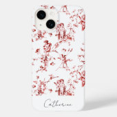 Moderne Red Cupid Angels Floral Toile Case-Mate iPhone Case (Achterkant)