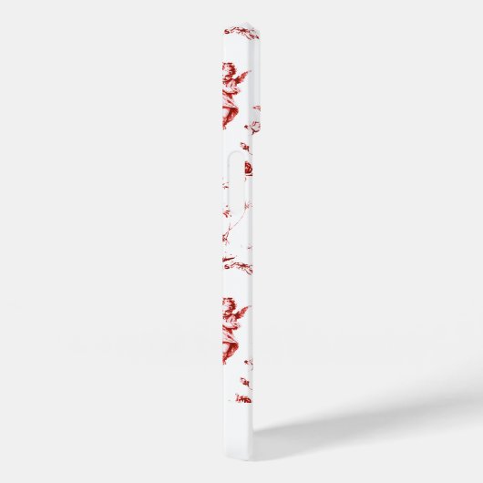 Moderne  Red Cupid Angels Floral Toile Case-Mate iPhone Case (Achterkant / Rechts)