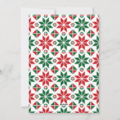 Moderne Red Green Folk Quilt Foto Kerst Kaart (Achterkant)