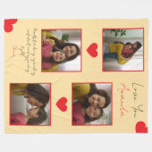 Moderne Red Hearts Verwant Fotocollage Fleece Deken (Voorkant (Horizontaal))