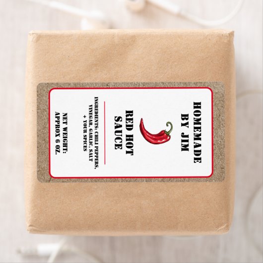 Moderne Red Hot Chili Sauce Pepper Kraft Label (Insitu)