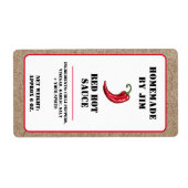 Moderne Red Hot Chili Sauce Pepper Kraft Label (Voorkant)