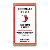 Moderne Red Hot Chili Sauce Pepper Kraft Label