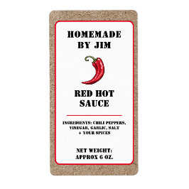 Moderne Red Hot Chili Sauce Pepper Kraft Label
