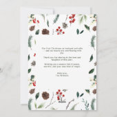 Moderne Red Joy Berry Botanische Foto Mr. & Mrs. Feestdagenkaart (Achterkant)