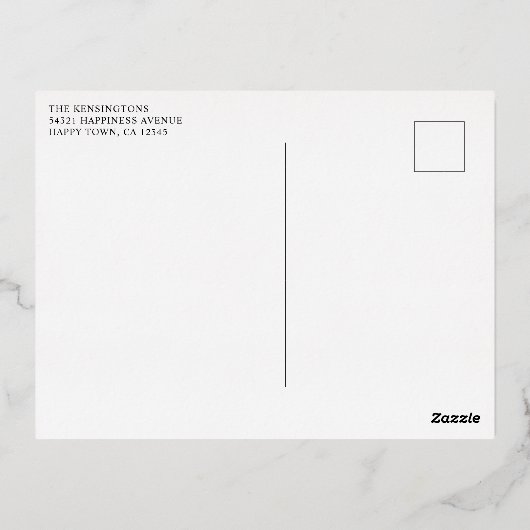 Moderne Red Joyful Folie met kerstfeestdag Foto Folie Feestdagen Briefkaart (Achterkant)