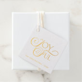 Moderne Red Joyful Holiday Kerstfeest Gold Foil Bedankjes Labels (Met doos)
