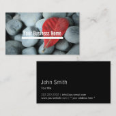 Moderne Red Leaf en Stones Photography Visitekaartje (Voorkant / Achterkant)