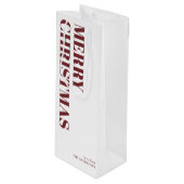 Moderne Red Minimal Hedendaagse vakantie Wijn Cadeautas (Voorkant Gekanteld)