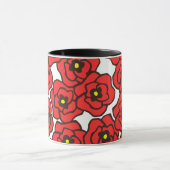 Moderne Red Poppies Floral Print Coffee Mok (Midden)