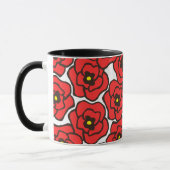 Moderne Red Poppies Floral Print Coffee Mok (Links)