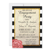 Moderne Red Rose Faux Gold Foil Verlovingsfeest