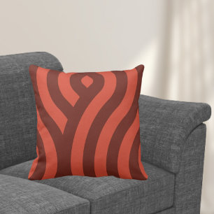 Moderne Red Striped Wave Pattern Kussen