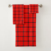 Moderne Red Tartan Pset Bath set Bad Handdoek (Insitu)