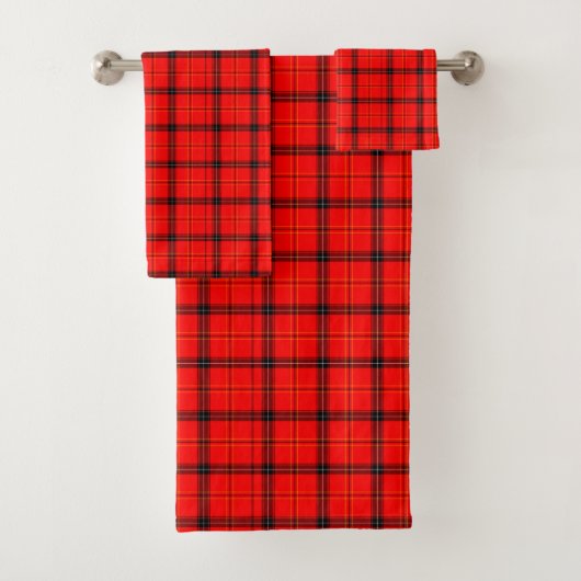 Moderne Red Tartan Pset Bath set Bad Handdoek (Insitu)