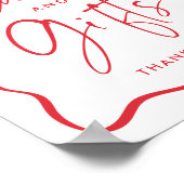 Moderne Red Wavy Afstuderen Kaarten en geschenken Poster (Hoek)