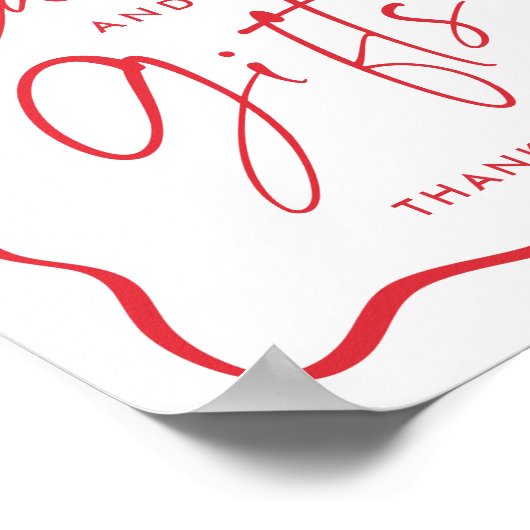 Moderne Red Wavy Afstuderen Kaarten en geschenken Poster (Hoek)