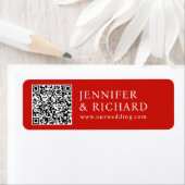 Moderne Red White Web Promotie QR Code Adres Etiket (Insitu)