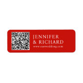 Moderne Red White Web Promotie QR Code Adres Etiket (Voorkant)