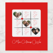 Moderne Red XOXO Photo Calligraphy Valentijnsdag Wijn Etiket (Enkel label)