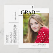 Moderne Redactie 2025 Afstudeerder 1-Foto Afstuder Briefkaart (Voorkant / Achterkant)