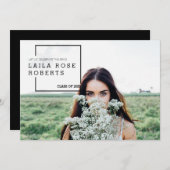 Moderne redactie | Afstuderen Celebration Foto Kaart (Voorkant / Achterkant)