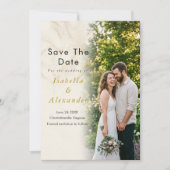 Moderne redactionele foto save-the-date met QR-cod Save The Date (Voorkant)