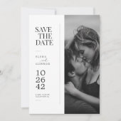 Moderne Redactionele Fototrouwkaart Save the Date (Voorkant)