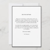 Moderne Redactionele Monochrome Zwart-Wit Huwelijk Bedankkaart (Achterkant)