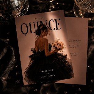 Moderne Redactionele Quinceañera Foto Uitnodiging