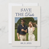 Moderne Redactionele Save the Date | Minimaal Oud Kaart (Voorkant)