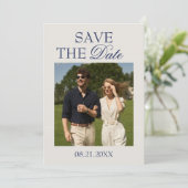 Moderne Redactionele Save the Date | Minimaal Oud Kaart (Staand voorkant)
