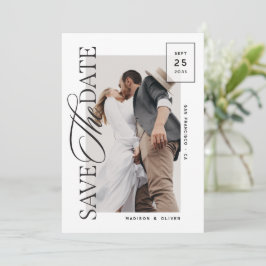 Moderne redactionele script foto bruiloft save the date