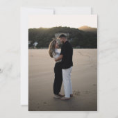 Moderne redactionele script foto dubbelzijdig save the date (Achterkant)