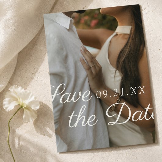Moderne redactionele script foto save the date