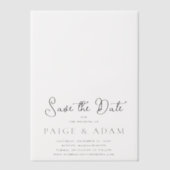 Moderne Redactionele Trouw Save the Date Vellum Uitnodigingen (Voorkant)