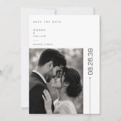 Moderne Redactionele Trouwkaart Save The Date Foto (Voorkant)