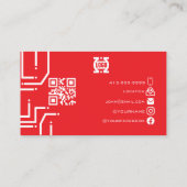 Moderne RedTech-printplaat QR-code visitekaart Visitekaartje (Achterkant)