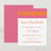 Moderne Redux Roze Oranje Save The Date Kaarten (Voorkant / Achterkant)