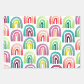 Moderne regenbogen & Sun Pattern Birthday Party Inpakpapier Vel (Voorkant)