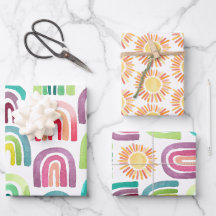 Moderne regenbogen & Sun Pattern Birthday Party