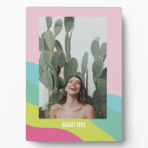 Moderne regenboog abstract kleurrijk tafelframe